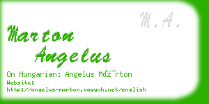 marton angelus business card